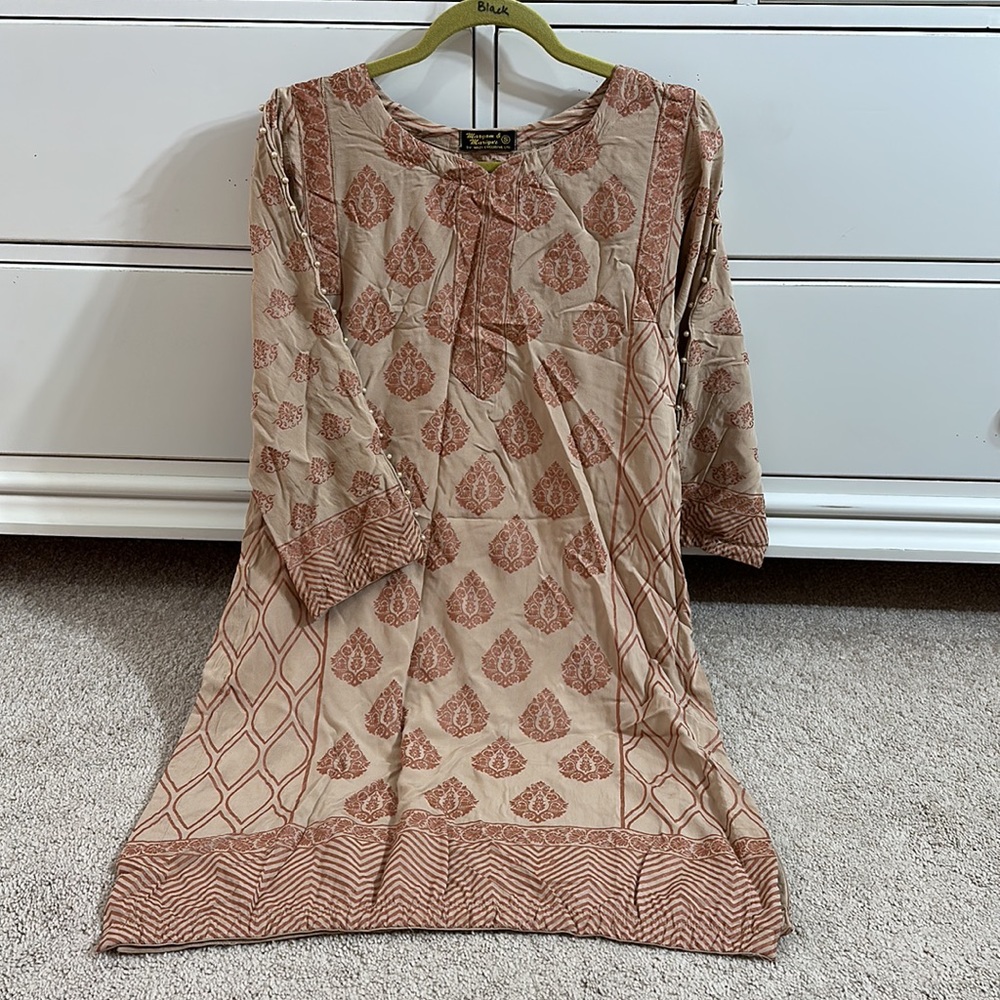 Pakistani maryam & mariya linen printed shirt